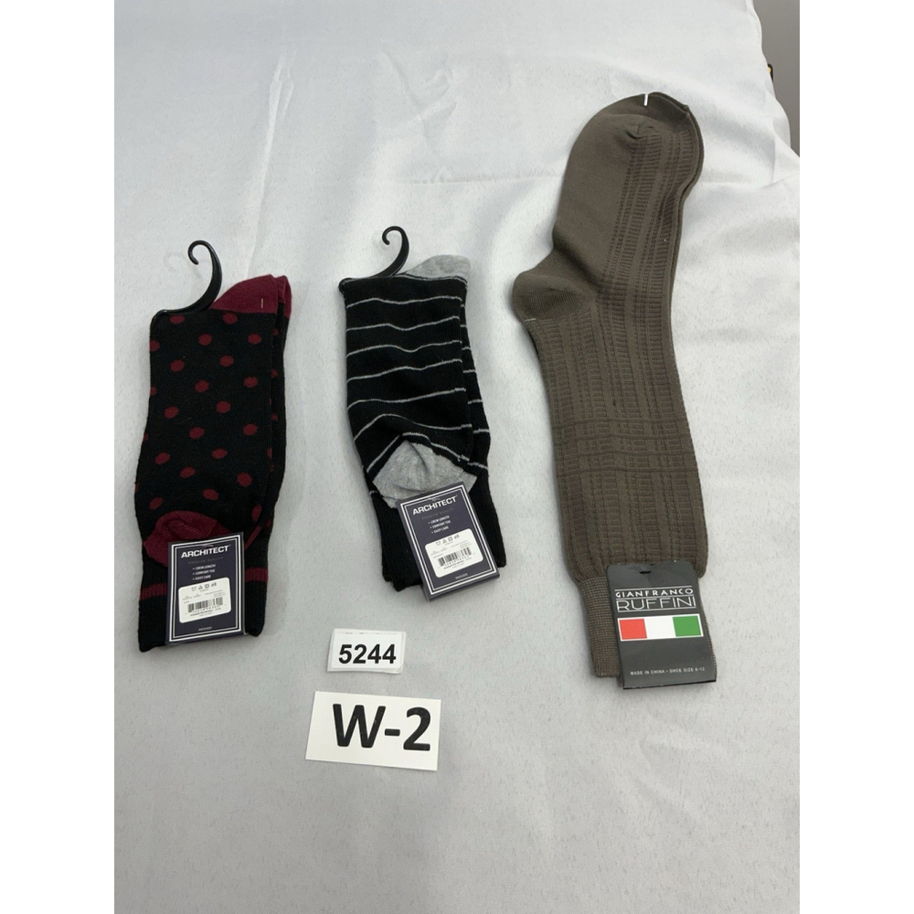 Men’s 3 Pair Dress Socks Assorted Colors 2 Archicect 1 Gian Franco Ruffini NWT - Picture 1 of 6